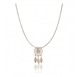 Generic Women's Stainless Steel Dream Catcher Pendent Delicate Chain (Gold Plated)