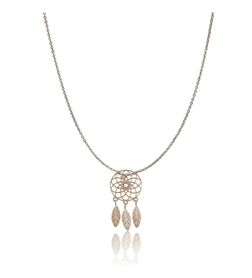 Generic Women's Stainless Steel Dream Catcher Pendent Delicate Chain (Gold Plated)