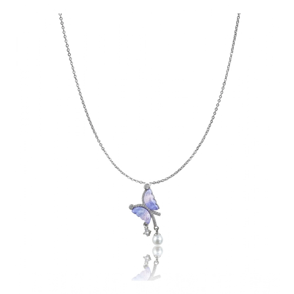 Generic Women's Stainless Steel Butterfly Dailywear Pendent Delicate Chain (Silver Plated) Generic Women's Stainless Steel Butterfly Dailywear Pendent Delicate Chain (Silver Plated)