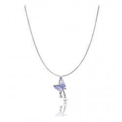 Generic Women's Stainless Steel Butterfly Dailywear Pendent Delicate Chain (Silver Plated)