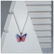 Generic Women's Stainless Steel Colorful Butterfly Pendent Dailywear chain (Silver Plated) Generic Women's Stainless Steel Colorful Butterfly Pendent Dailywear chain (Silver Plated)