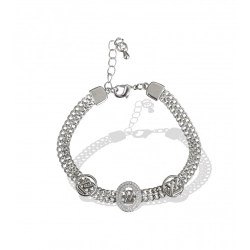 Generic Stainless Steel Unisex Silver Freesize Stainless Steel Loose Bracelet (Silver Plated)