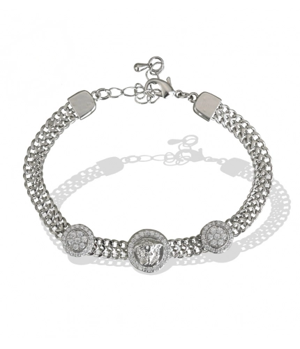 Generic Stainless Steel Unisex Silver Freesize Loose Bracelet (Silver Plated)