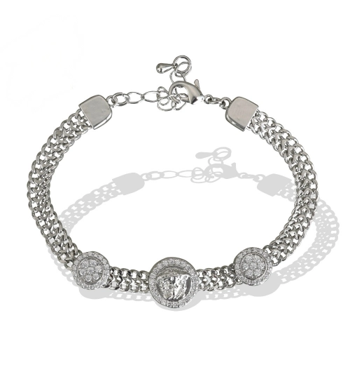 Generic Stainless Steel Unisex Silver Freesize Loose Bracelet (Silver Plated)