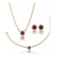 Generic Women's Stainless Steel Red Color Golden Chain Western Combo Jewelry (Gold Plated) Generic Women's Stainless Steel Red Color Golden Chain Western Combo Jewelry (Gold Plated)