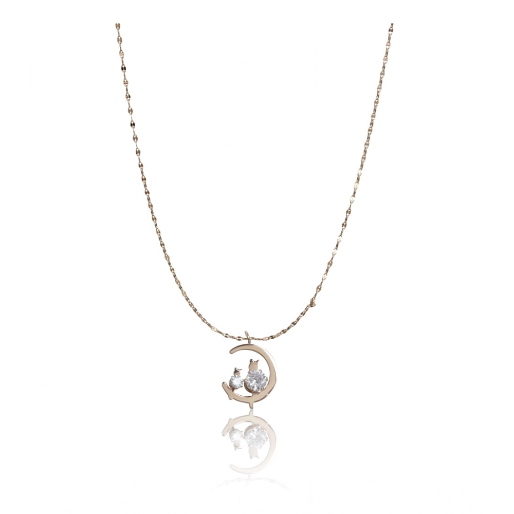 Generic Women's Stainless Steel Moon Pendent Delicate Chain (Gold Plated) Generic Women's Stainless Steel Moon Pendent Delicate Chain (Gold Plated)