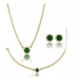 Generic Women's Stainless Steel Green Color Golden Chain Western Combo Jewelry (Gold Plated) Generic Women's Stainless Steel Green Color Golden Chain Western Combo Jewelry (Gold Plated)