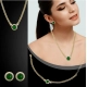 Generic Women's Stainless Steel Green Color Golden Chain Western Combo Jewelry (Gold Plated) Generic Women's Stainless Steel Green Color Golden Chain Western Combo Jewelry (Gold Plated)