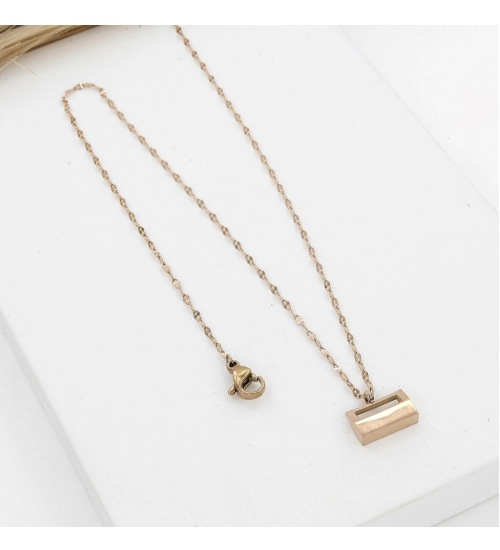 Generic Women's Stainless Steel Mini Suitcase Pendent Delicate Chain (Gold Plated)