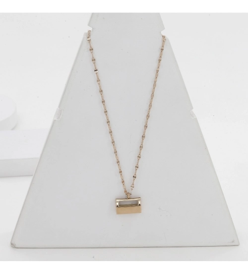 Generic Women's Stainless Steel Mini Suitcase Pendent Delicate Chain (Gold Plated)
