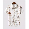 Generic Men's Lycra Printed Half Sleeve Shirt and Shorts Set (White)
