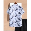 Generic Men's Lycra Printed Half Sleeve Shirt and Shorts Set (White)