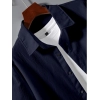 Generic Men's Popcon Solid Half Sleeve Shirt and Shorts Set (Dark Blue)