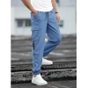 Generic Men's Casual Cotton Blended Pull On Cargo Pant (Nevy Blue)
