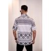 Generic Men's Linen Printed Half Sleeve Shirt (Black White)