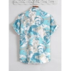 Generic Men's Popcon Lycra Printed Half Sleeve Shirt (Aqua Blue)