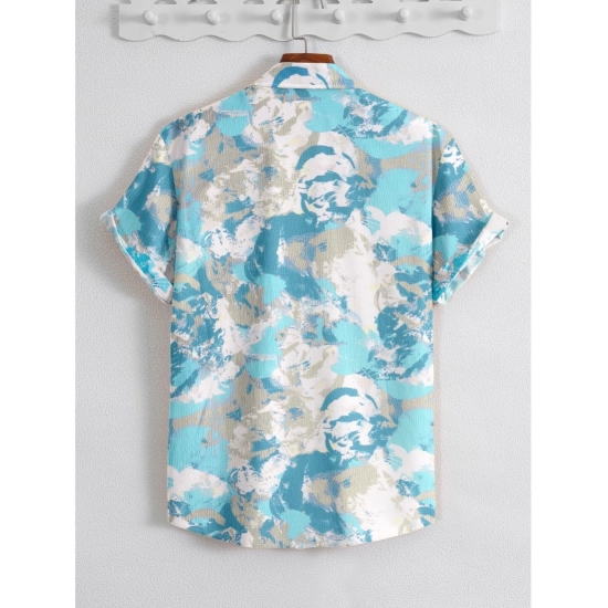 Generic Men's Popcon Lycra Printed Half Sleeve Shirt (Aqua Blue) Generic Men's Popcon Lycra Printed Half Sleeve Shirt (Aqua Blue)