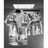 Generic Men's Lycra Printed Half Sleeve Shirt and Shorts Set (White)