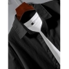 Generic Men's Popcon Solid Half Sleeve Shirt and Shorts Set (Black)