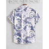 Generic Men's Popcon Lycra Printed Half Sleeve Shirt (Purple)