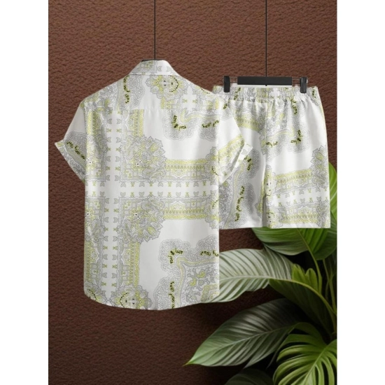 Generic Men's Lycra Printed Half Sleeve Shirt and Shorts Set (Green) Generic Men's Lycra Printed Half Sleeve Shirt and Shorts Set (Green)