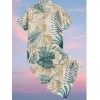 Generic Men's Lycra Printed Half Sleeve Shirt and Shorts Set (Aqua Green)