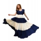 Generic Women's Georgette Solid Half Sleeve Gown (Blue-White) Generic Women's Georgette Solid Half Sleeve Gown (Blue-White)