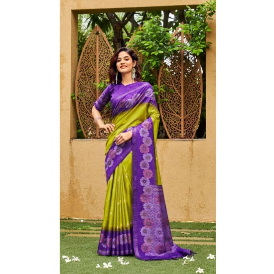 Generic Women's Cotton Blend Printed Saree With Unstitched Blouse (Dark Green, 5-5 Mtrs) Generic Women's Cotton Blend Printed Saree With Unstitched Blouse (Dark Green, 5-5 Mtrs)