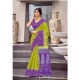 Generic Women's Cotton Blend Printed Saree With Unstitched Blouse (Mehendi, 5-5 Mtrs)