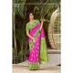 Generic Women's Cotton Blend Printed Saree With Unstitched Blouse (Pink, 5-5 Mtrs)