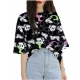 Generic Women's Lycra Printed Round Neck Short Sleeve T-Shirt (Black) Generic Women's Lycra Printed Round Neck Short Sleeve T-Shirt (Black)