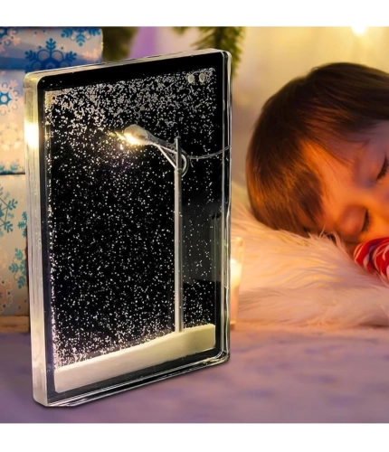 Generic Wood Snowfall Lamp with Street Light Snow lamp (Transparent)