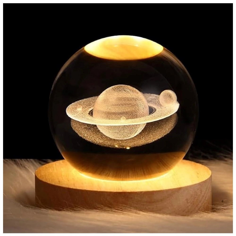 Generic Wood 3D Saturn Crystal Ball Lamp Lamp with USB Powered (Transparent) Generic Wood 3D Saturn Crystal Ball Lamp Lamp with USB Powered (Transparent)