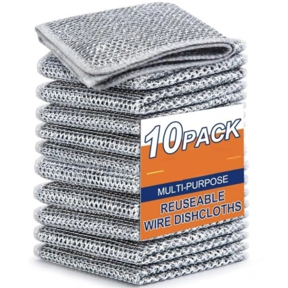 Generic Polyester Two Layer Non Scratch Dish Wash Cloth Pack of 10 (Multicolor) Generic Polyester Two Layer Non Scratch Dish Wash Cloth Pack of 10 (Multicolor)