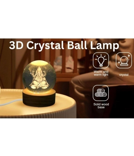 Generic Wood Lord Ganesh Ji Crystal Ball Night Light (Transparent) Generic Wood Lord Ganesh Ji Crystal Ball Night Light (Transparent)