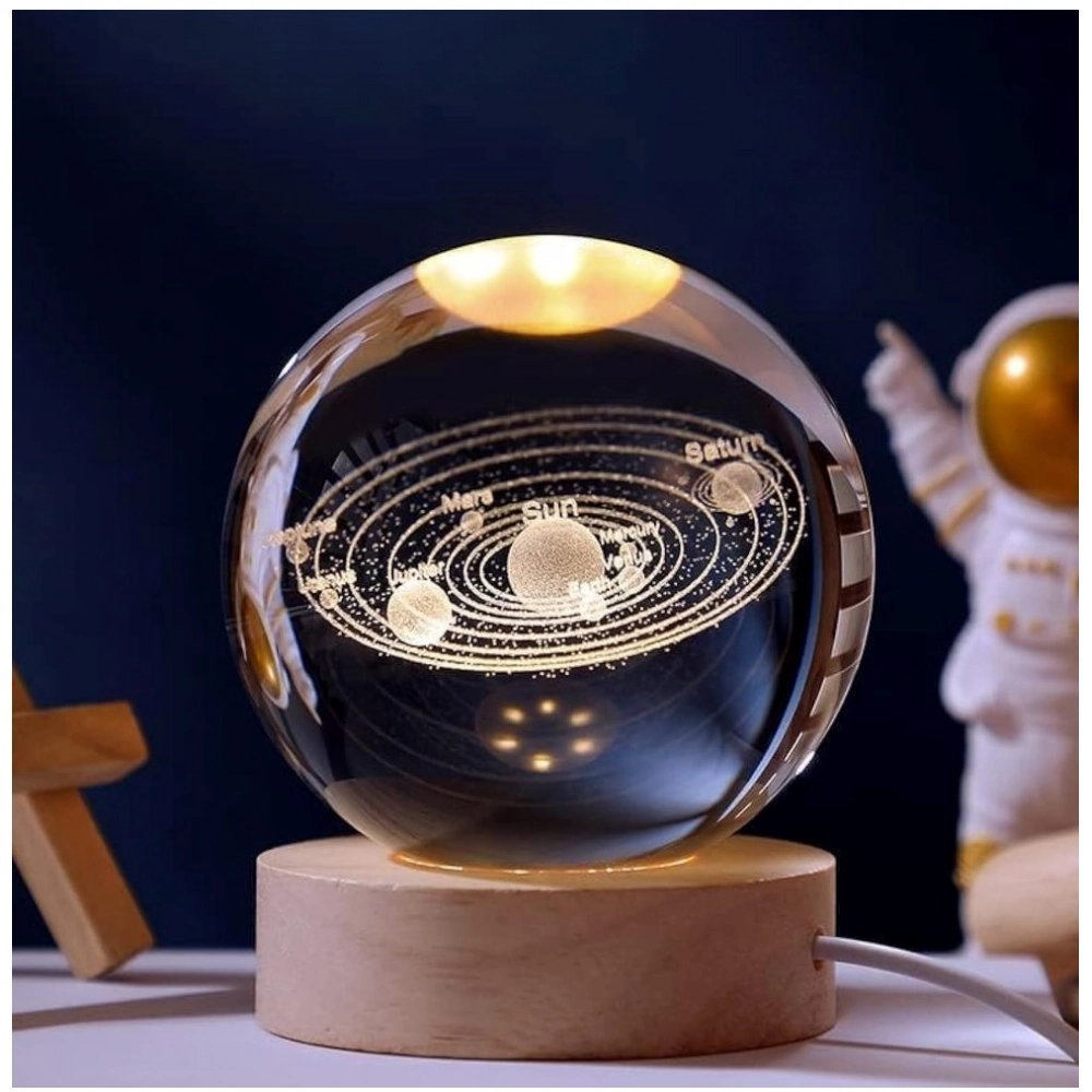 Generic Wood 3D Galaxy Crystal Ball Night Lamp Colorful LED Wooden for Solar System (Transparent) Generic Wood 3D Galaxy Crystal Ball Night Lamp Colorful LED Wooden for Solar System (Transparent)