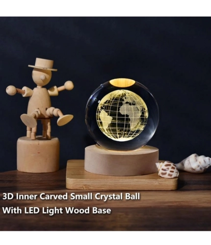 Generic Wood 3D Galaxy Crystal Ball Night Lamp Colorful LED Wooden for Earth (Transparent) Generic Wood 3D Galaxy Crystal Ball Night Lamp Colorful LED Wooden for Earth (Transparent)