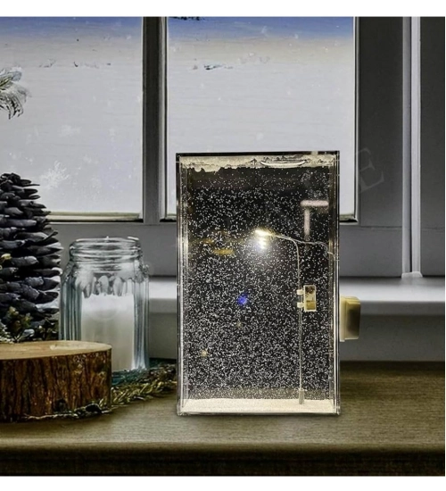 Generic Wood Snowfall Lamp with Street Light Snow lamp (Transparent)