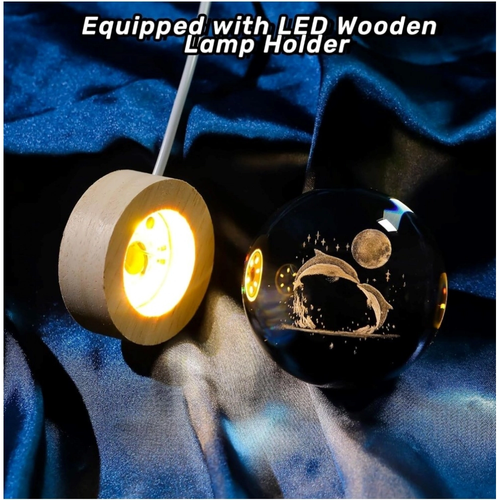 Generic Wood 3D Galaxy Crystal Ball Night Lamp Colorful LED Wooden Dolphin with Moon (Transparent) Generic Wood 3D Galaxy Crystal Ball Night Lamp Colorful LED Wooden Dolphin with Moon (Transparent)