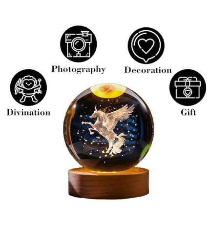Generic Wood 3D Unicorn Crystal Ball Lamp (Transparent) Generic Wood 3D Unicorn Crystal Ball Lamp (Transparent)