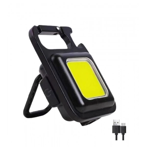 Generic Metal COB Keychain Light,Rechargeable Led Small Flashlight 500 Lumens Brigh Pack of 1 (Black)