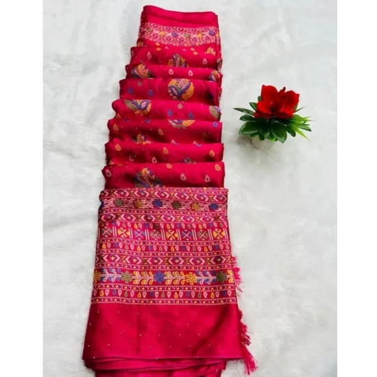 Generic Women's Chiffon Printed Saree With Unstitched Blouse (Pink, 5-5 Mtrs) Generic Women's Chiffon Printed Saree With Unstitched Blouse (Pink, 5-5 Mtrs)