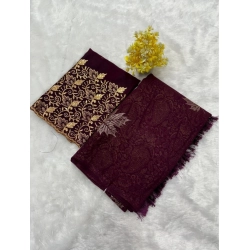 Generic Women's Georgette Printed Saree With Unstitched Blouse (Magenta, 5-5 Mtrs)