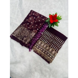 Generic Women's Georgette Printed Saree With Unstitched Blouse (Magenta, 5-5 Mtrs)