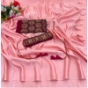 Generic Women's Satin Solid Saree With Unstitched Blouse (Pink, 5-5 Mtrs)