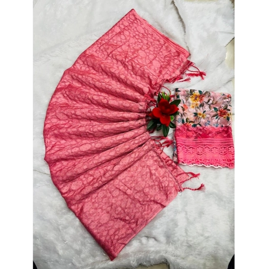 Generic Women's Georgette Embellished Saree With Unstitched Blouse (Pink, 5-5 Mtrs) Generic Women's Georgette Embellished Saree With Unstitched Blouse (Pink, 5-5 Mtrs)