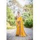 Generic Women's Crepe Printed Saree With Unstitched Blouse (Yellow, 5-5 Mtrs)