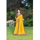 Generic Women's Crepe Printed Saree With Unstitched Blouse (Yellow, 5-5 Mtrs)