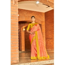 Generic Women's Crepe Printed Saree With Unstitched Blouse (Beige, 5-5 Mtrs)