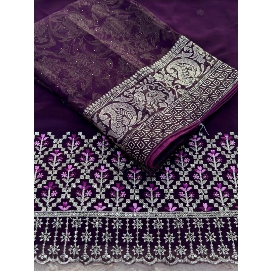 Generic Women's Georgette Printed Saree With Unstitched Blouse (Magenta, 5-5 Mtrs) Generic Women's Georgette Printed Saree With Unstitched Blouse (Magenta, 5-5 Mtrs)